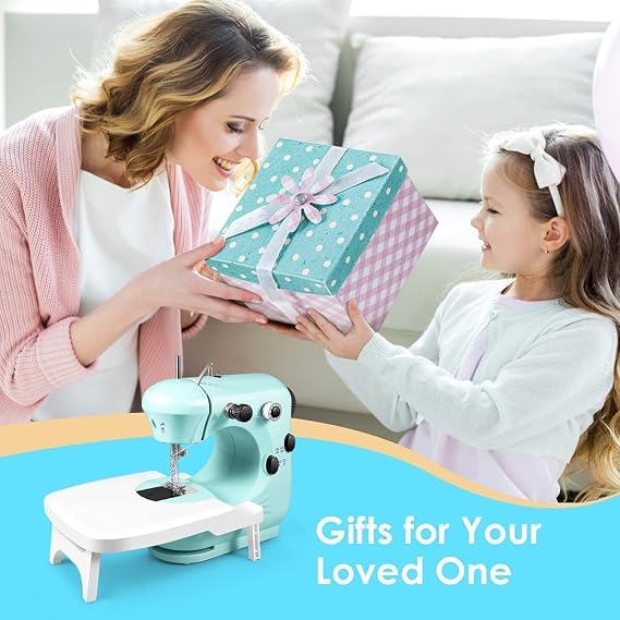 Sewing Machine, Mini Machine for Beginners, 2-Speed Portable with Extension Table, Light, Easy to Use & Store, Best Gift Kids Women Household and Travel - Safe Kit