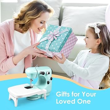 Sewing Machine, Mini Machine for Beginners, 2-Speed Portable with Extension Table, Light, Easy to Use & Store, Best Gift Kids Women Household and Travel - Safe Kit