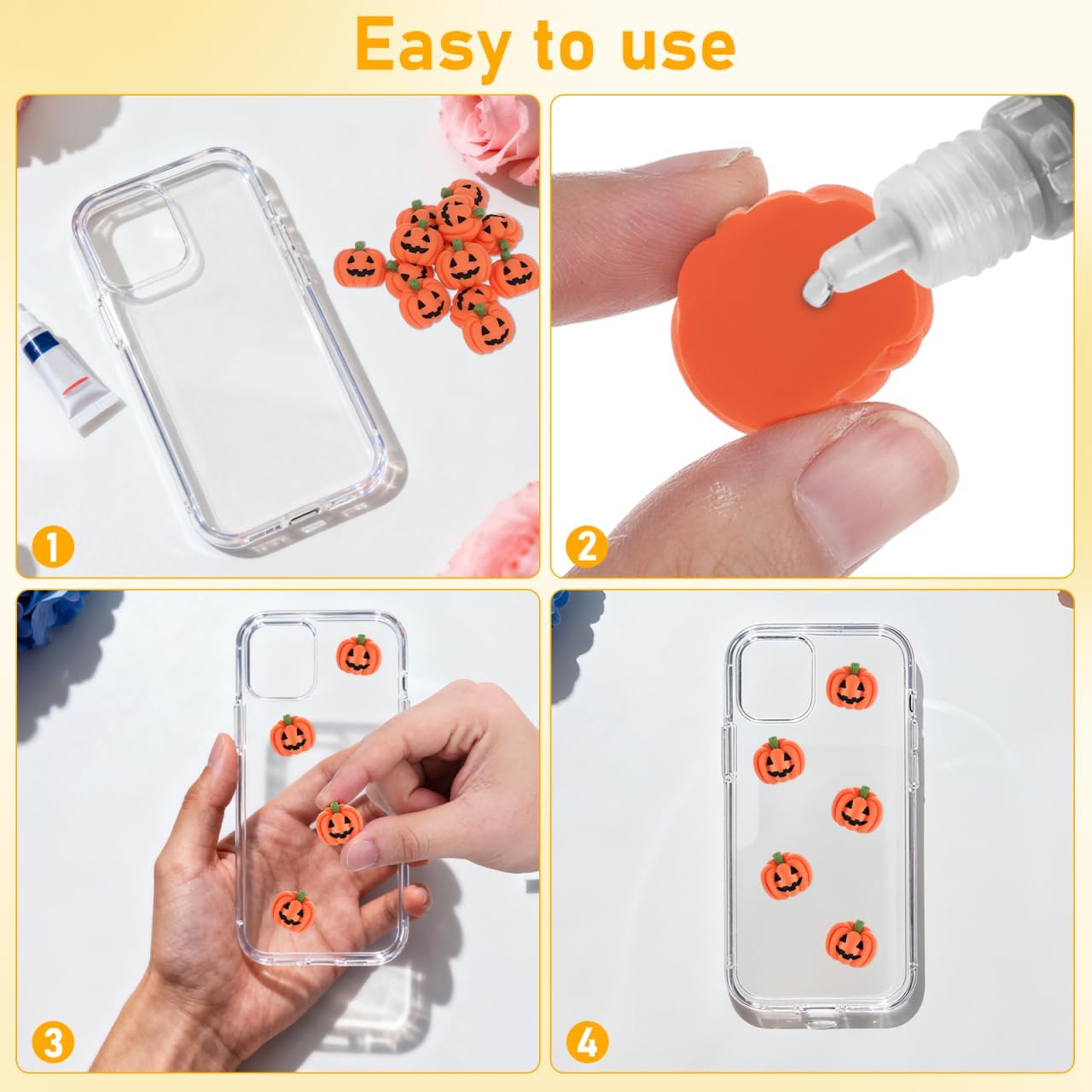 Hemobllo Halloween Flat Back Resin Charms 20Pcs Mini Pumpkin Cabochons for DIY Mobile Phone Case Decoration Scrapbooking Crafts
