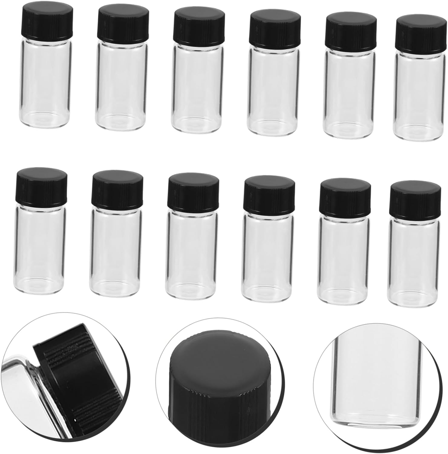 100pcs Sample Vials Lids Glass Bottles for Lab Use Leak Design for Storing Liquid Samples Convenient and Easy to Transport