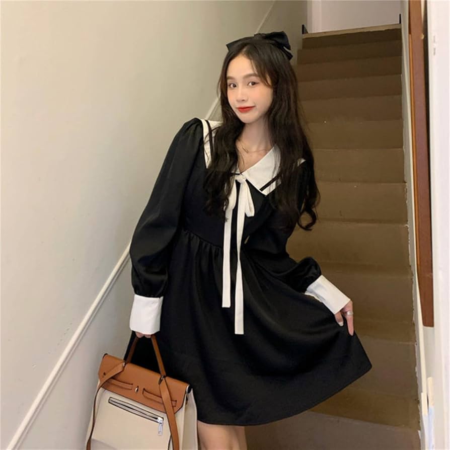 ワンピース romantic sailor collar dress 62.00]Sea Breeze Dark Blue Sailor Collar One Piece High