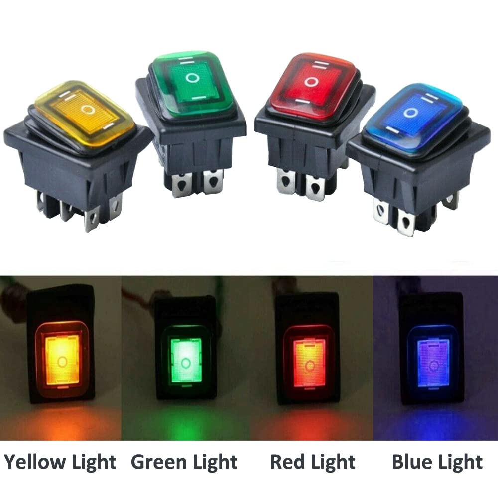 Interruttori A Bilanciero 12V 20A LED Blu - 3 Pezzi, 6 Pin ON/OFF/ON, Impermeabili, Per Auto - Foto 10