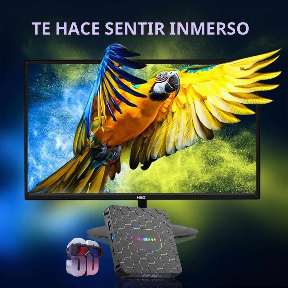 TV Box Android 14.0,R69MAX Smart TV Box with 4GB RAM 32GB ROM RK3528 Quad Core Arm Cortex A53 Mali-450 GPU Support 8K 3D 1080P 2.4/5.0GHz WiFi BT5.0 10/100M Ethernet DLNA HDMI2.0 H.265 USB3.0