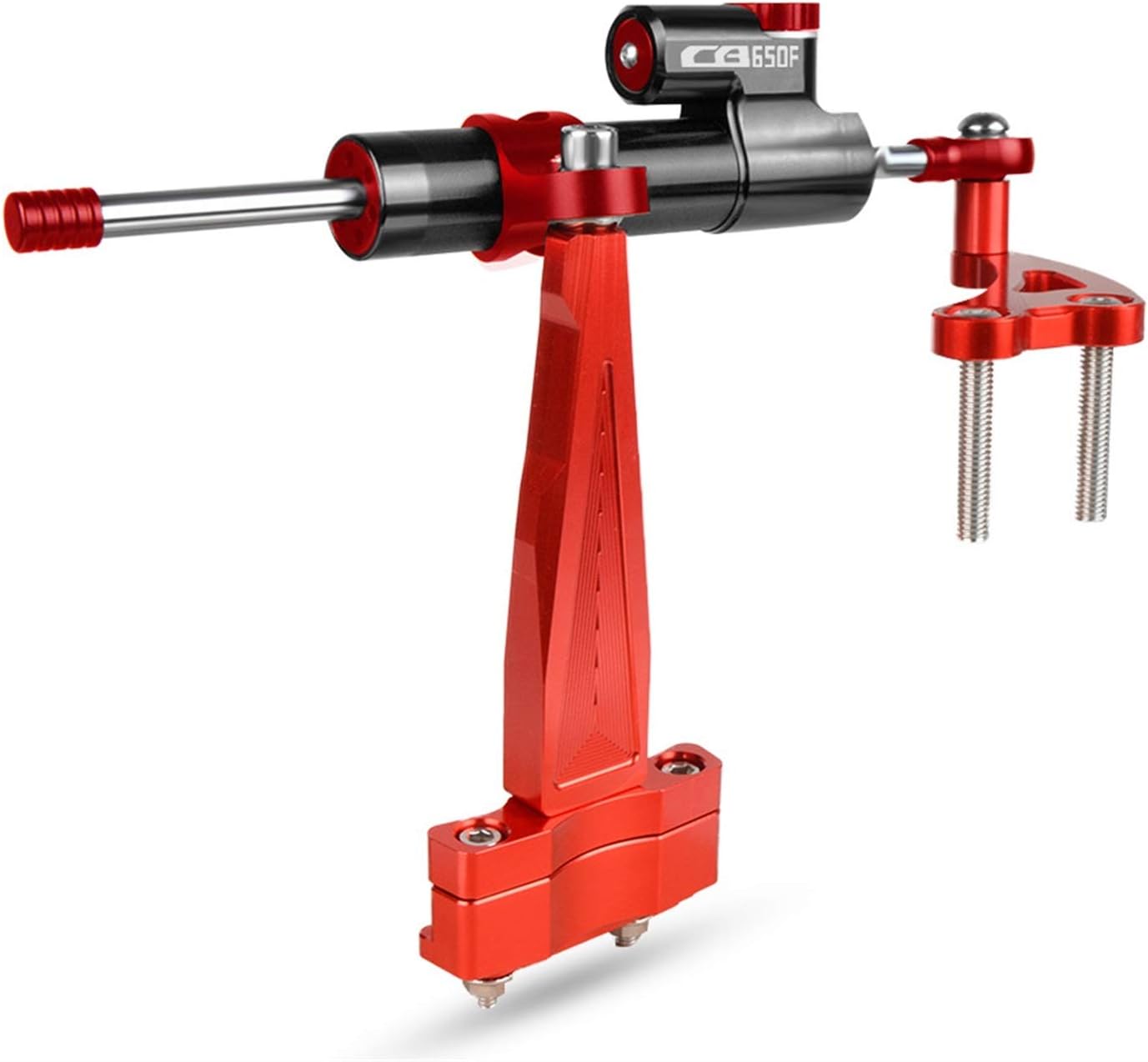 Steering Damper Bracket Motorcycle Steering Damper Mounting Support Stabilizer Suitable For Most Motorcycle Models(Bracket Red)