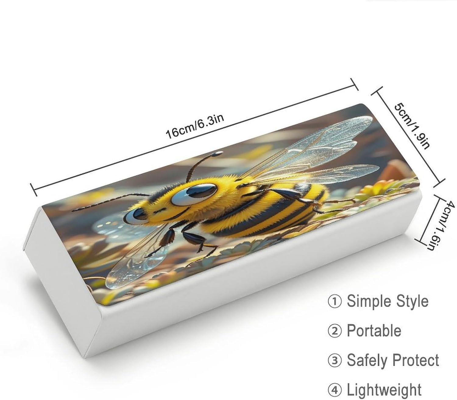 Leather Hard Shell Eyeglass Case with Cleaning Cloth for Women Men image 2