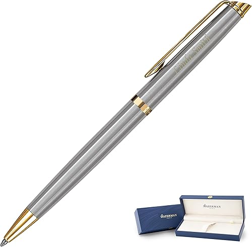 Dayspring Pens Waterman Pen personalizado | Bolígrafo grabado Waterman Hemisphere con borde dorado inoxidable. Personalizado y enviado en un día