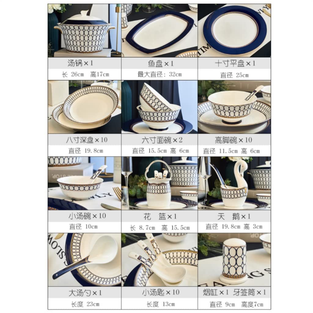 Zestaw naczyń Zestaw zastawy stołowej Zestaw zastawy stołowej 60 szt. Zastawa stołowa Porcelana kostna Europejska zastawa stołowa