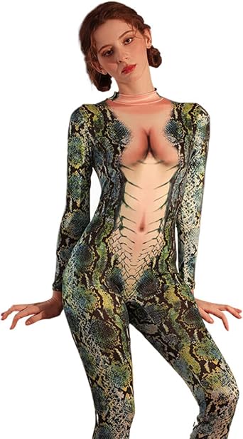 Cosplay Sexy Zentai Cosplay Costume, For Adults, Stretchable Material, Womens, Medusa, Halloween Costume, Snake