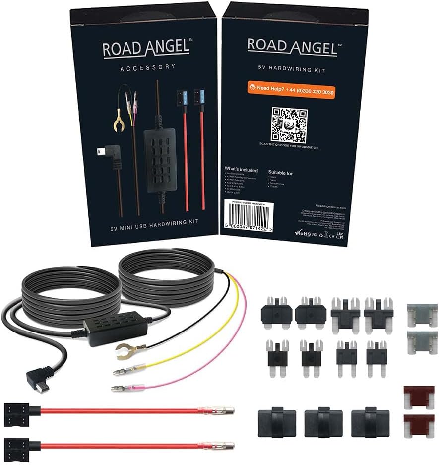 Road Angel Hard Wiring Kit for Road Angel Halo Vision, Halo View Enables always on Parking Mode, Winter Mode and Battery protection built in, Easy Installation