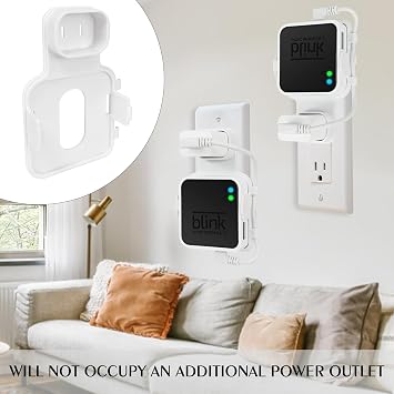 Outlet Wall Mount for Blink Sync Module 2 - Space-Saving Bracket with Short Cable for Blink Indoor & Outdoor Security Systems- Blink sync Module Holder & Mount