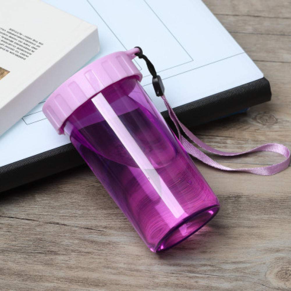 Borraccia portatile piccola e semplice da 310 ml, per sport all'aria aperta, per adulti, bambini, studenti maschi e femmine, bottiglia d'acqua infrangibile, colore: viola (colore: viola)