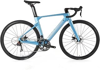 Bicycles for Adults Off Road Bike Carbon Frame 22 Speed Thru Axle 12 * 142mm Disc Brake Carbon Fiber Road Bicycle (Color : Blue, Size : 48cm)