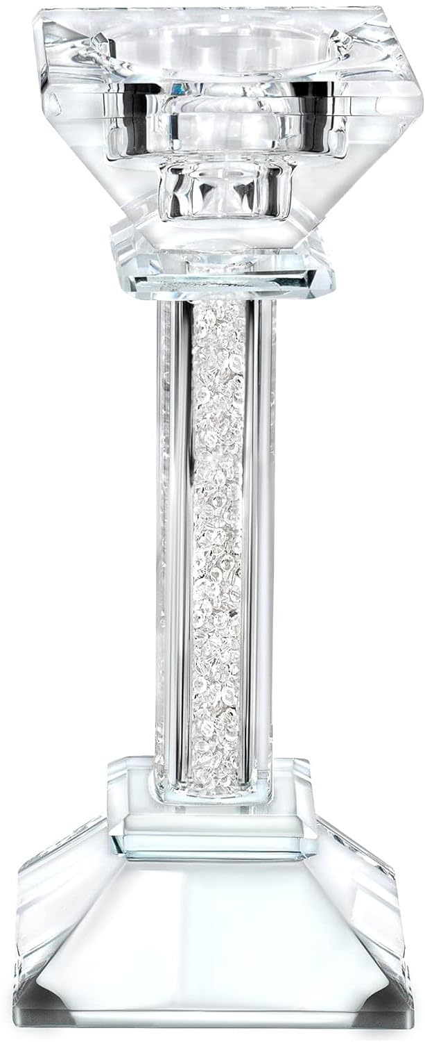 Set di 3 portacandele in cristallo, con gemme trasparenti a pilastro, centrotavola ultra elegante e moderno, decorazione per la casa per caminetto, ideale per eventi speciali, matrimoni, feste di