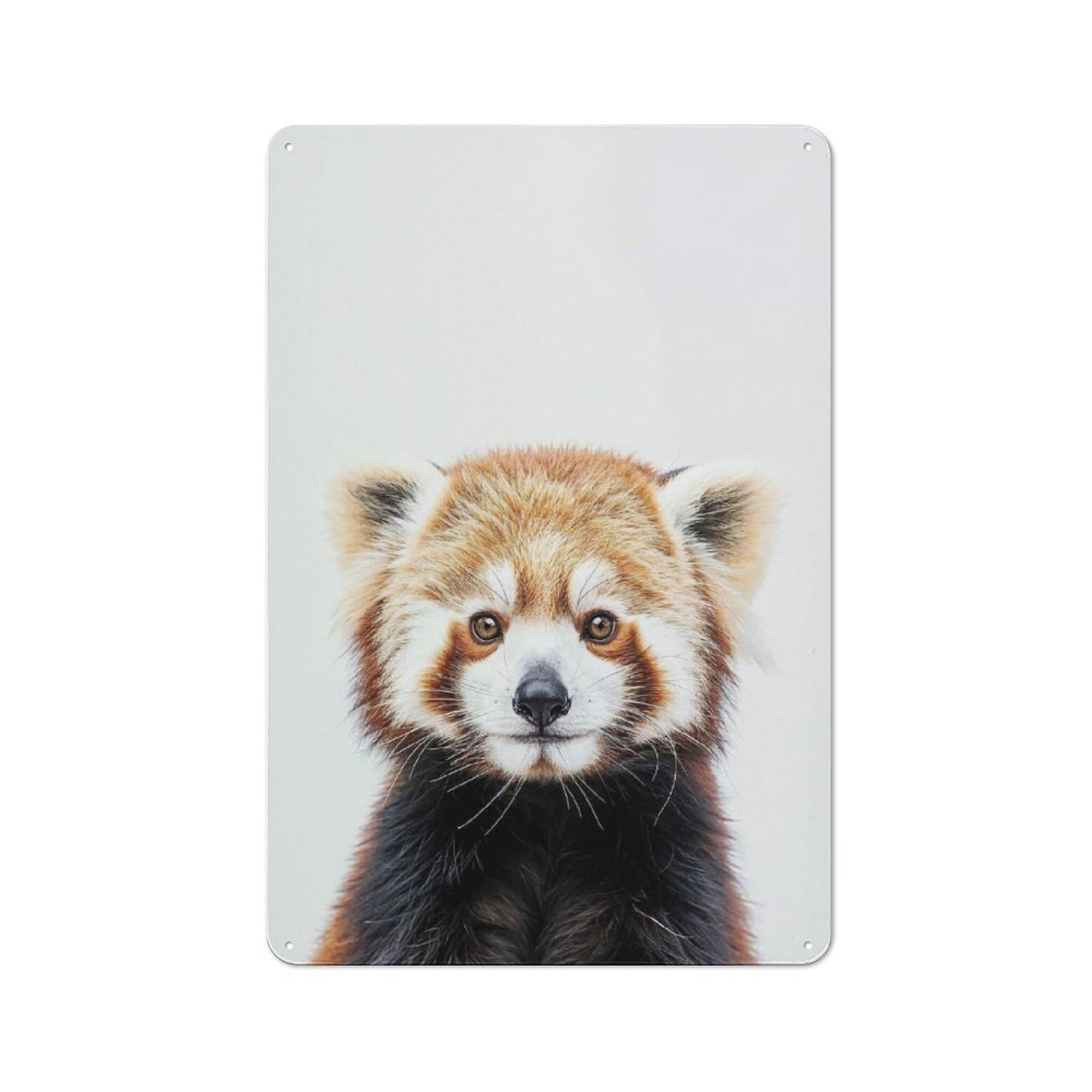 Junmoney Style-11 Loft Style Metal Wall Art Sign 30X20cm Featuring Cute Baby Red Panda, Urban Room Decor For Loft, Studio, Office Or Creative Room