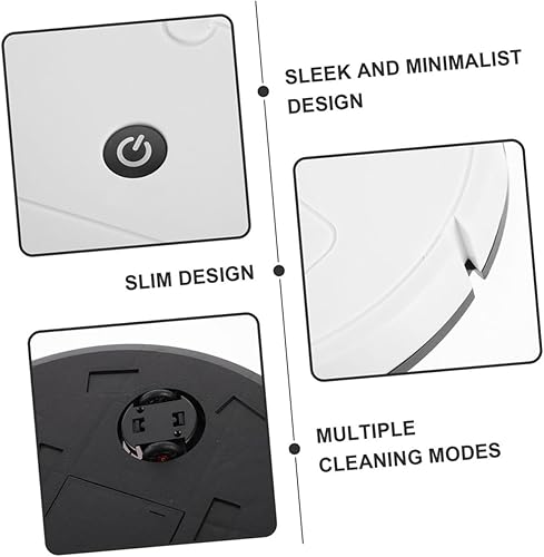 Miniatura 7 de Robot de trapeador de piso de diseño elegante, limpiador automático para el hogar, máquina de barrido y trapeador, batería blanca no incluida