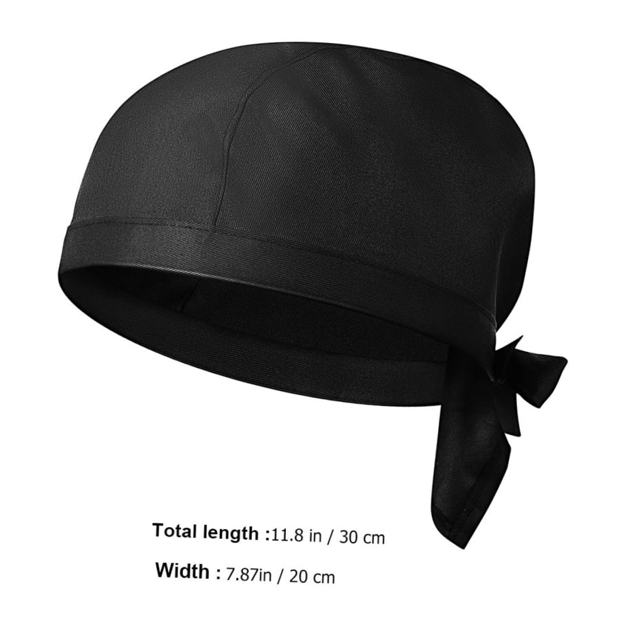 Gorro de Cocina de Algodón Negro 9 Piezas para Restaurante