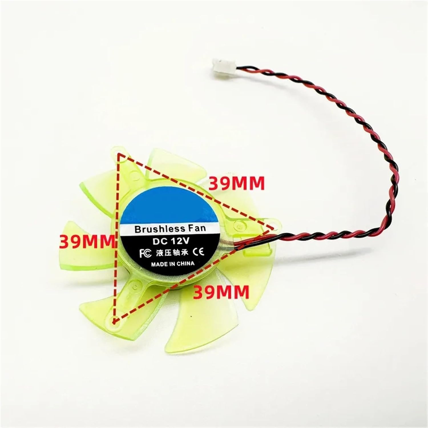 1pc 48MM Graphics Card for GT210 430 520 610 Fan Blade 45MM Diameter 39mm Hole Pitch 12V 4pin(XH 2.54 2PIN_NO RGB)