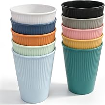 10 Pack Unbreakable Drinking Cups,350ml Reusable Tumblers Coffee Mug