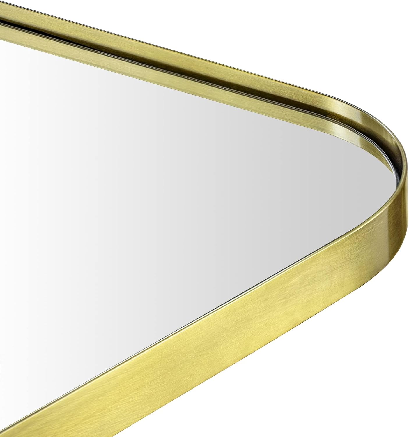 32x40'' Brushed Brass Arch Mantel Mirror Arched Rounded Corner Mirror for Bathroom, Living Room or Powder Room