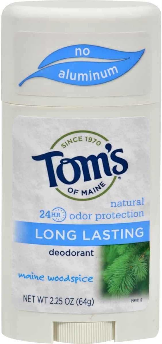Tom's of Maine Natural Care Deodorant Solid, Woodspice, 2.25 Ounce, Pack of 6