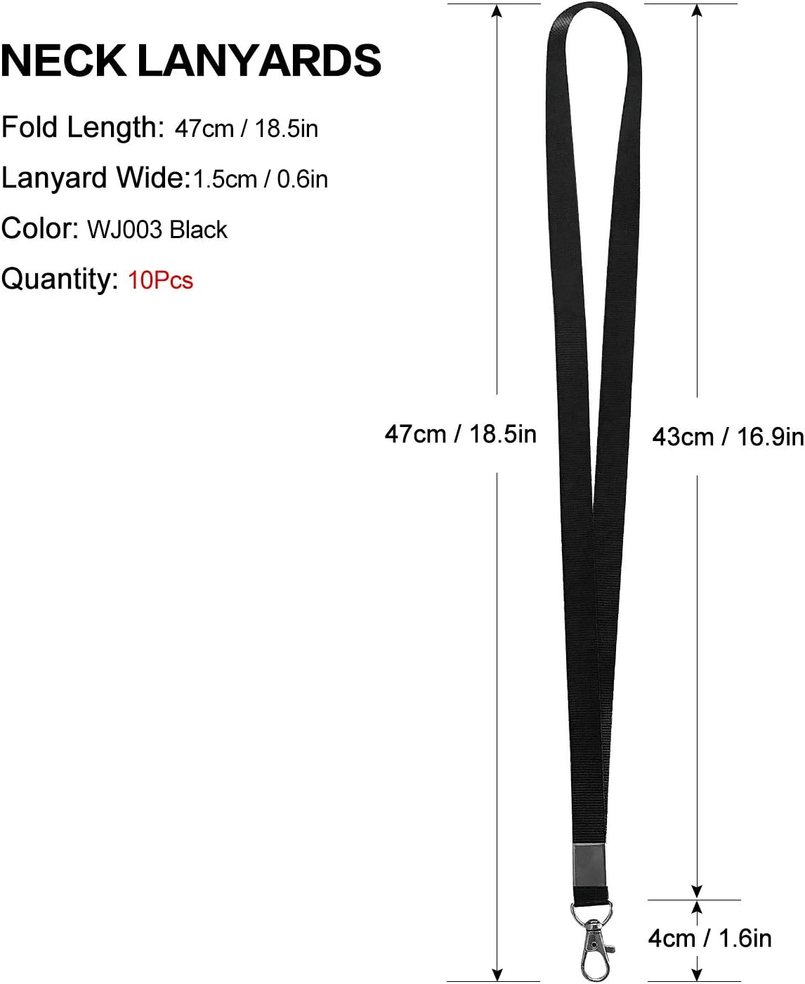 10Pcs Lanyard with id Holder for Women Men Neck Lanyard for Keys