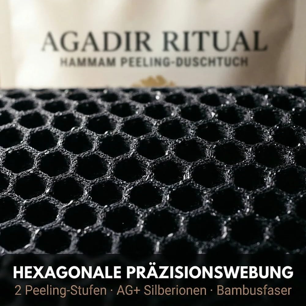Agadir Ritual Duschtuch Peeling - Hammam Peeling-Duschtuch(1 PCS Schwarz)