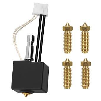 Upgrade Hotend Kit for Anycubic Kobra S1/Kobra S1 Combo 3D Printer, Assembled Extruder Kit with Extra Brass Nozzle 0.2,0.4,0.6,0.8mm,200K Thermistor,Accurate Temperature, Quick Replacement