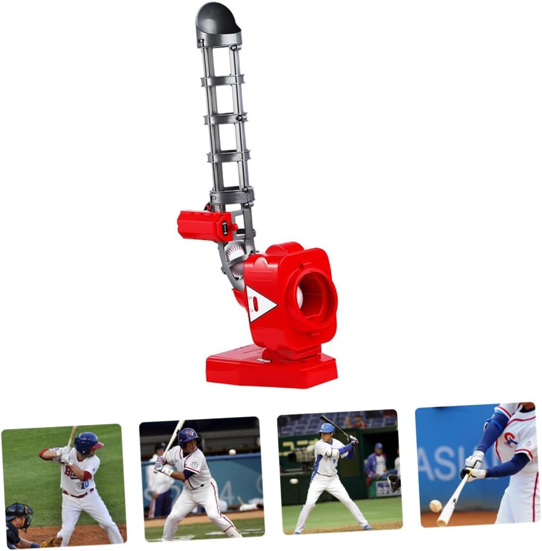 Automatic Baseball Pitching Machine for Outdoor Training with Bat and Safe Balls Portable Baseball Trainer Tool for Skill Practice No Battery Needed