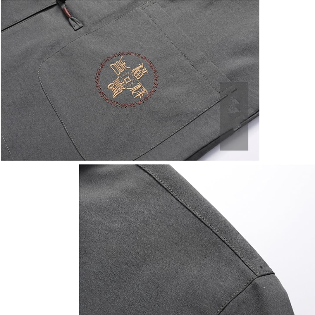 GVILTY Camicia uniforme Tai Chi - Qi Gong Martial Arti Ala Chun Shaolin Kung Fu Maglie Cansi Allenamento cinese Abbigliamento Abbigliamento Abbigliamento a maniche lunghe green1-XL