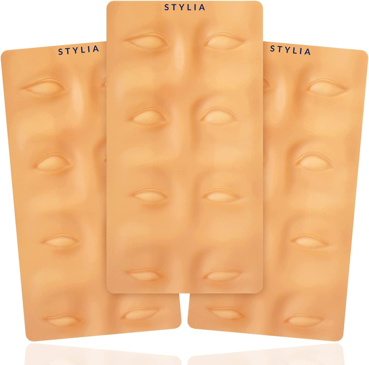 Microblading Supplies 3 Piece Tattoo Practice Skin For Eyebrows: Permanent Makeup Silicone Skin To Practice Brow Micro-Blading And Needling, Fake Skin Sheets For Professionals And Beginners