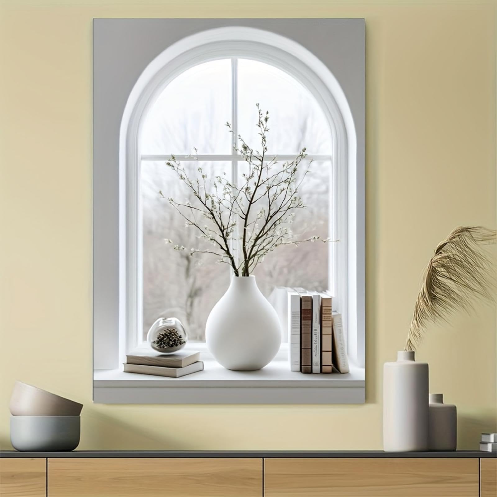 Modern Vase Canvas Art Print Wall Art Canvas Painting Print and Posters for Living Room & Bedroom Wall Decor artwork 80x138cm(32x54in) With-Black-Framed