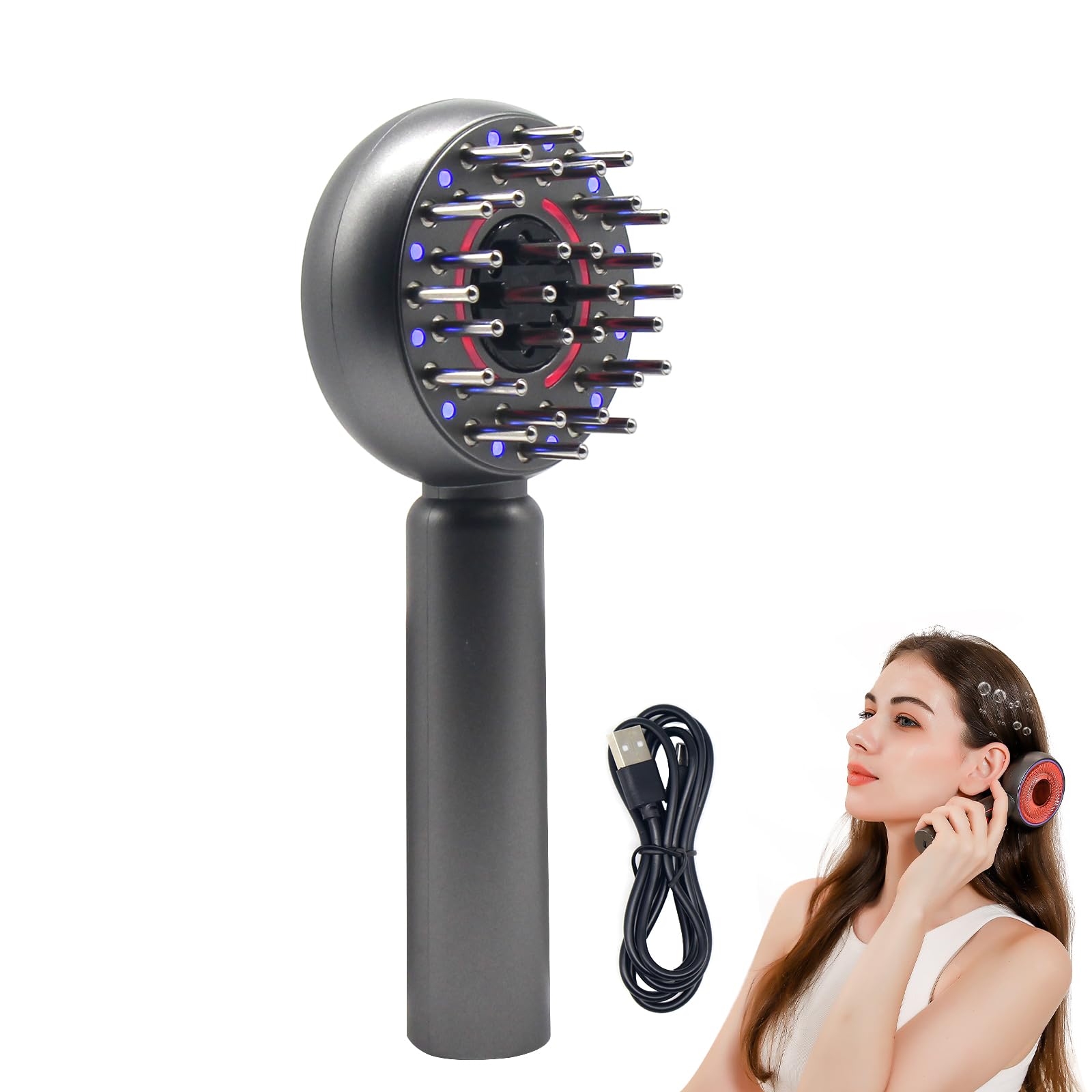 Electric Scalp Massage Comb With Red Light, 2 in 1 Hair Oil Applicator for Head Relaxation
