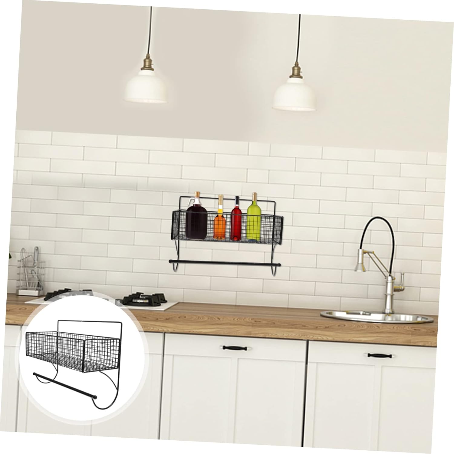 Sturdy Iron Art Wall-Mounted Storage Rack Multi-Function Bathroom Shelf