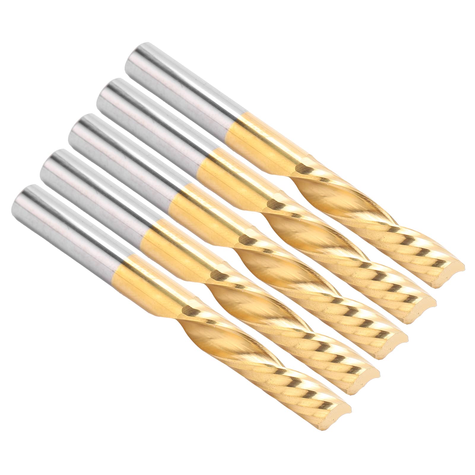 Zestaw frezów spiralnych ze stali szybkotnącej CNC, 5 szt., precyzyjny frez do aluminium, mosiądzu, miedzi, metali nieżelaznych, średnica 6 mm, długość ostrza 28 mm, długość