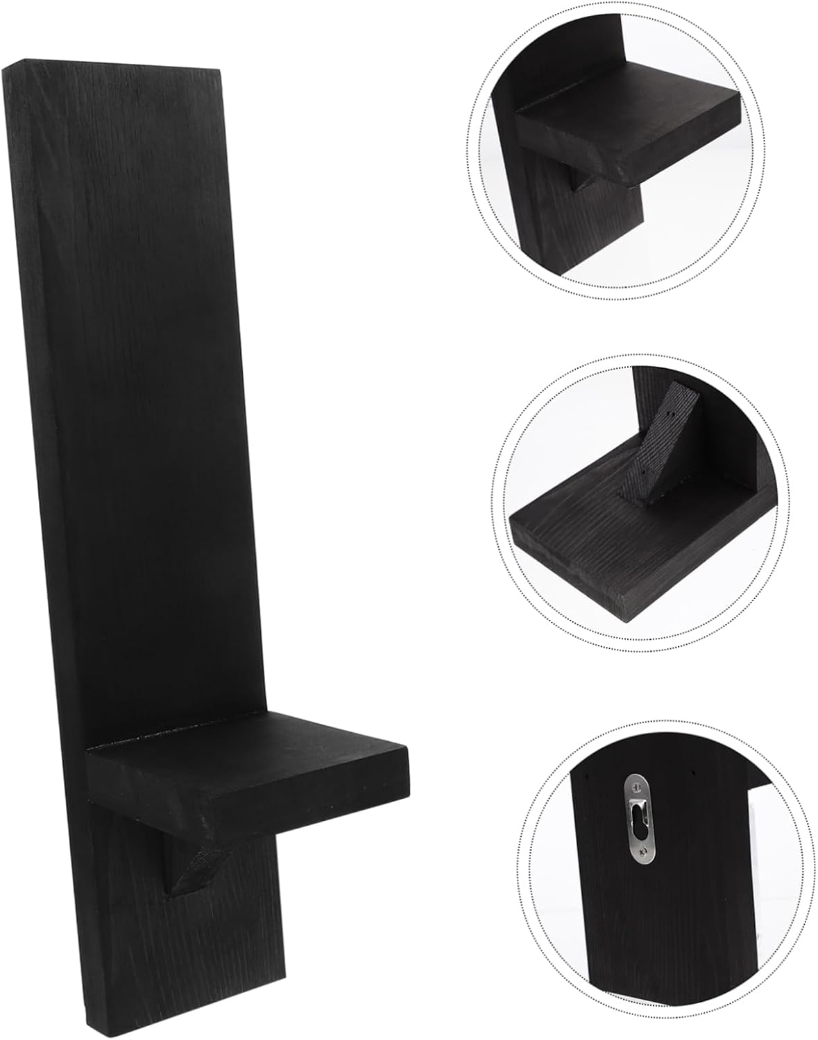 2pcs Farmhouse Wall Candle Holder Black Wooden Wall Sconces for Bedroom Dining Living Room for Hallway Entryway Handmade Gothic Style