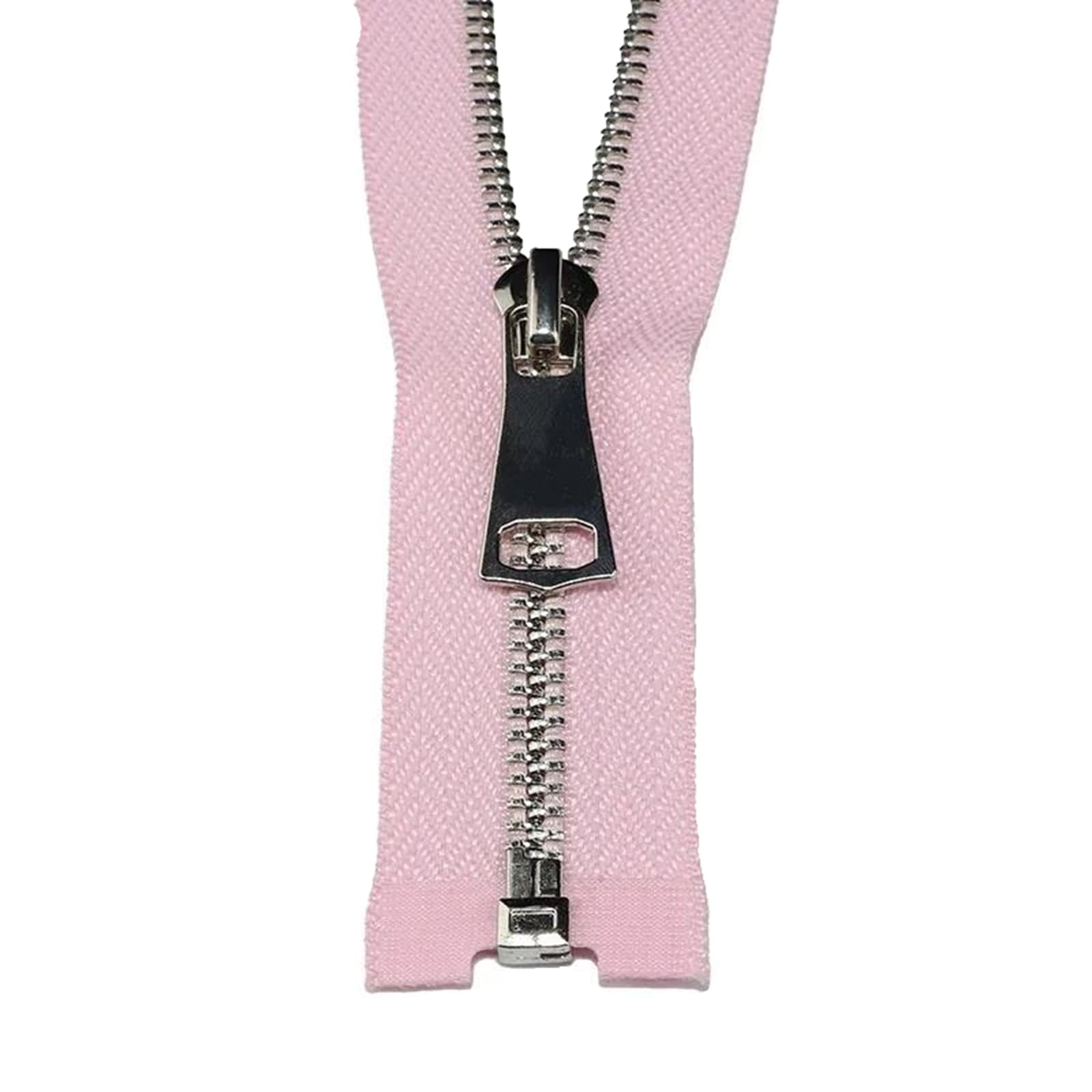 2pcs 40-120 cm 5# Metal Zipper Open-end Auto Lock Zips Sewing Zippers Single Slider Silver Teeth Zip, Pink, No5,100cm