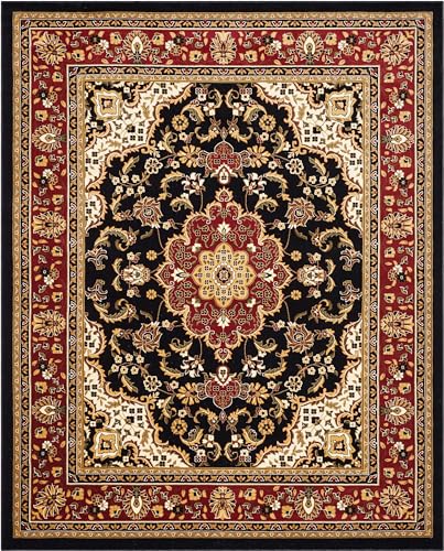 Well Woven Barclay Collection Medallion 5x7 Black Area Rug - for Living Room, Bedroom, and Dining Room