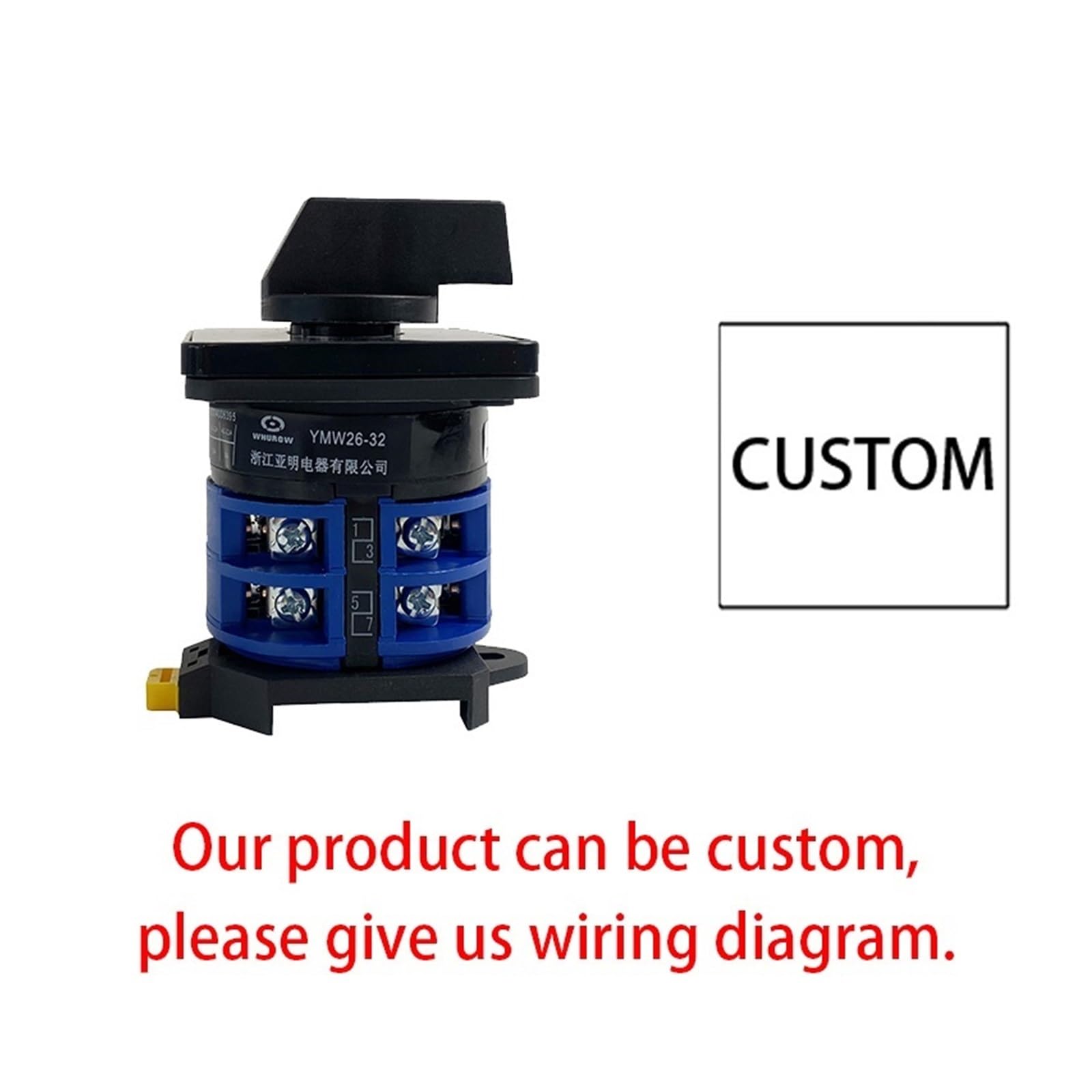 Montowany na szynie 32 A 660 V Dual Power Circuit Control Selector LW26-32/2 dwubiegunowy srebrny przełącznik krzywkowy (Custom)