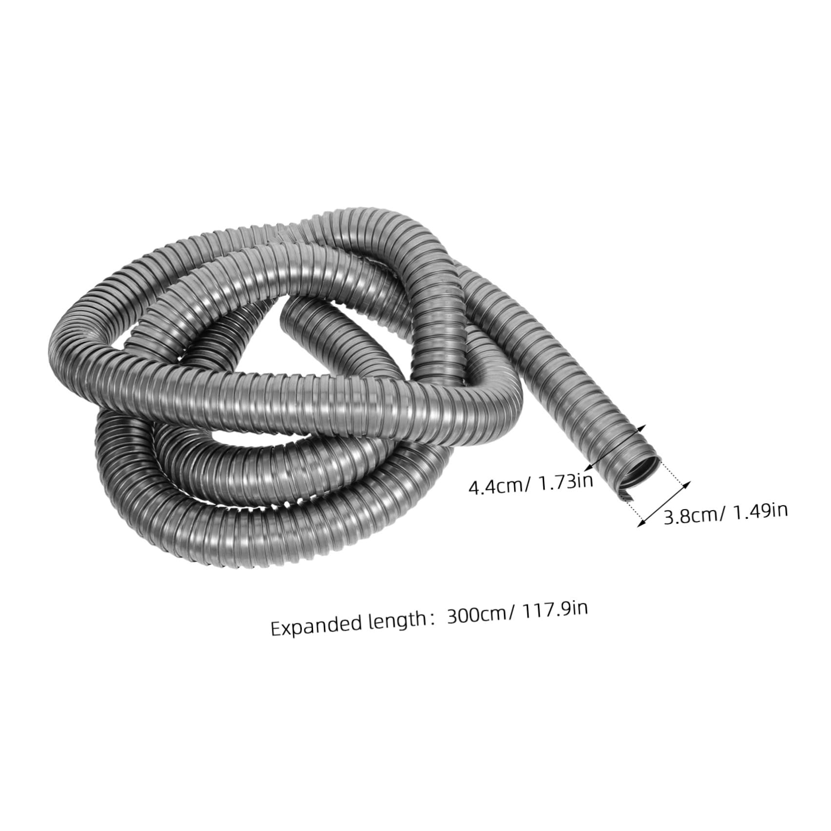 SHINEOFI Guaina di Protezione Cavi in Acciaio Inossidabile 304, Tubo Corrugato Flessibile da 38mm X, Esterno Resistente alle Intemperie per Cablaggio Elettrico e Impianti di Illuminazione
