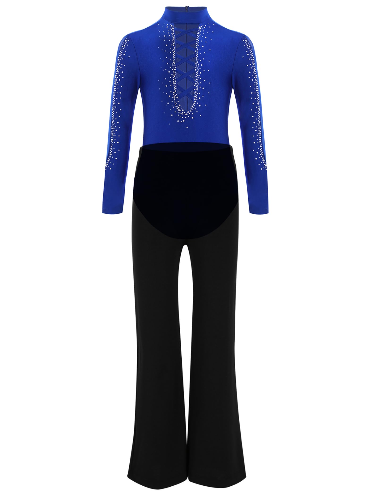 Traje de patinaje artístico para niño (camisa de leotardo y pantalones de danza, conjunto de danza latina
