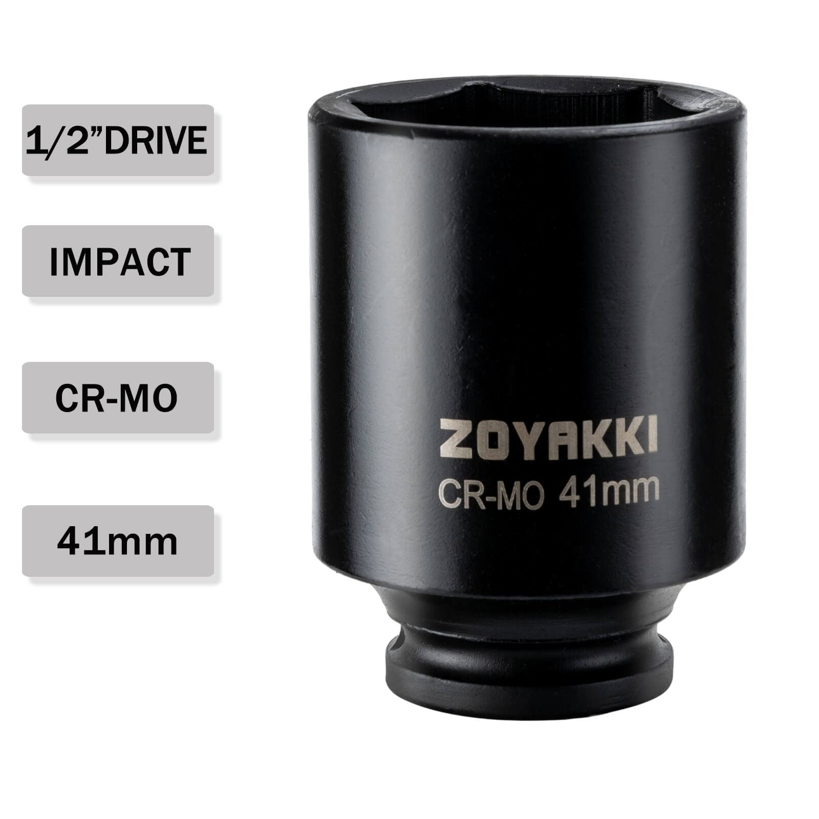 Achsmutter Stecknuss 41 Mm – 1/2 Zoll Antrieb, 6-Punkt, Aus Chrom-Molybdän-Stahl, Für Achswellenmuttern
