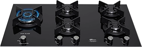 FISCHER COOKTOP GÁS 5 BOCAS TC INFINITY DUO BLAZE MESA VIDRO BLACK BIVOLT 31800-82260
