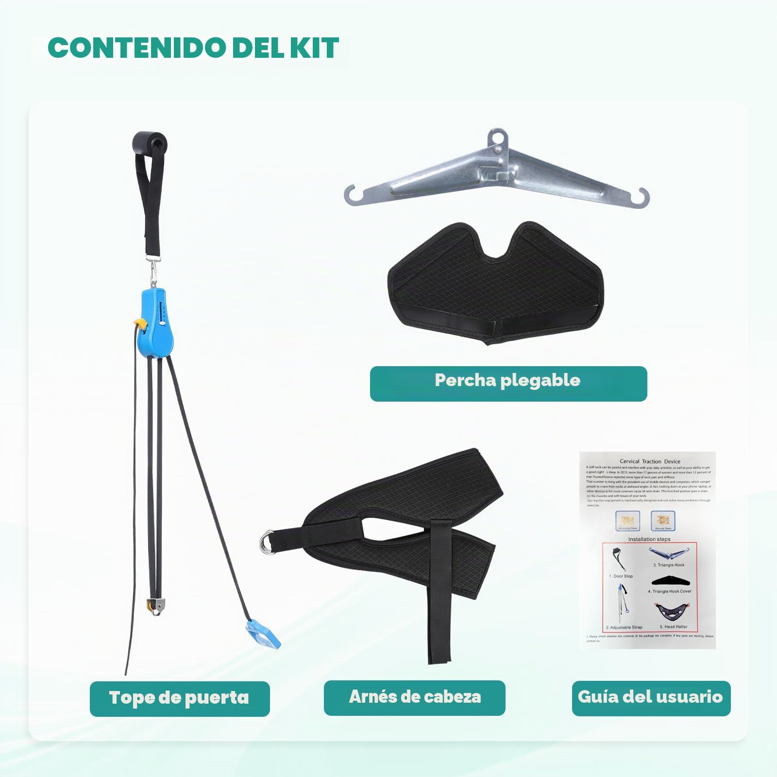 Dispositivo de tracción cervical del cuello del cuello del estiramiento, para terapia física, aliviar el dolor de cuello