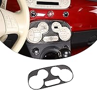 Vista 8 de Adhesivo de fibra de carbono suave para el panel de interruptor de aire acondicionado de automóvil, compatible con Fiat 500, 2011, 2012, 2013, 2014