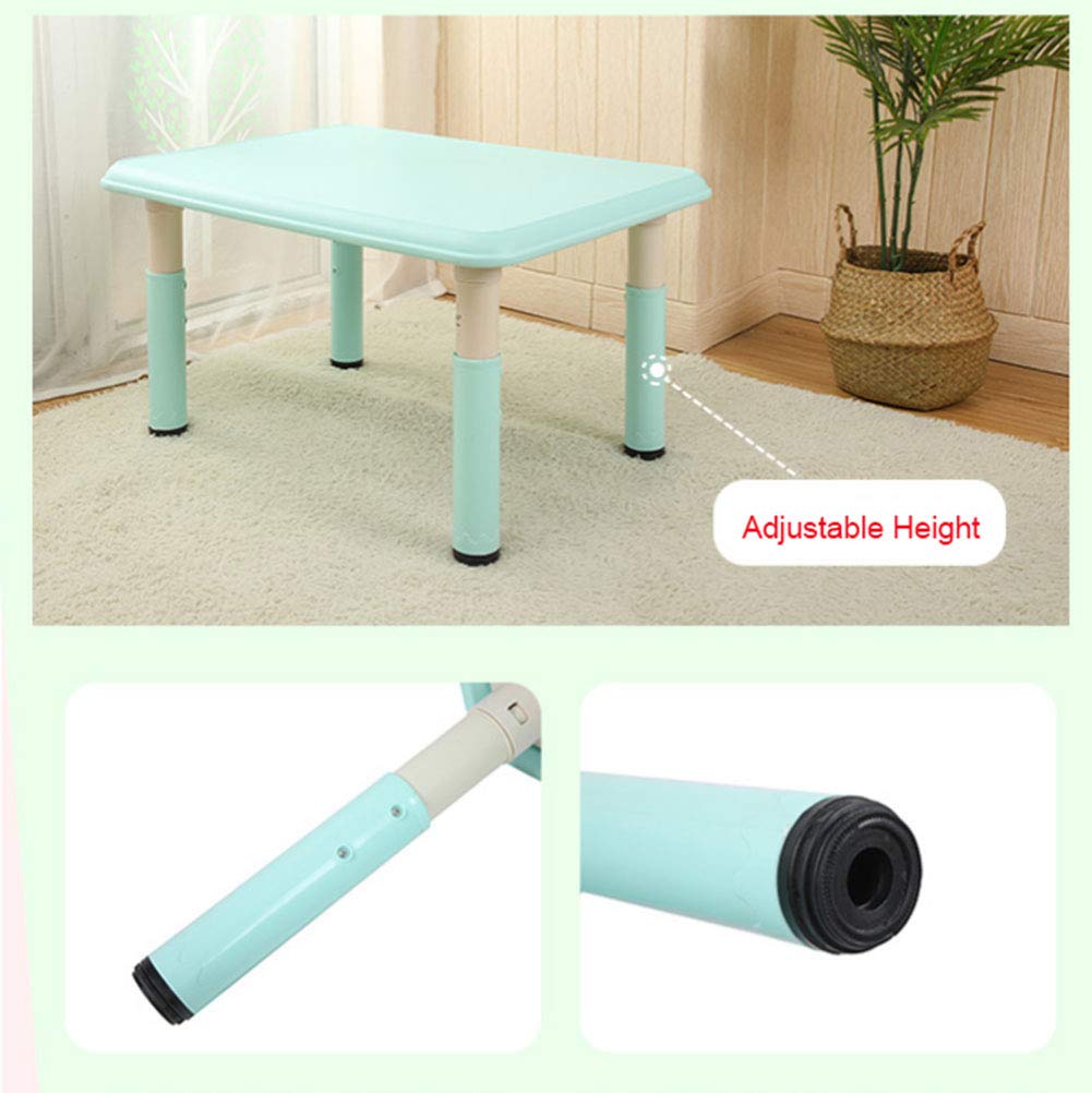 ZH Kinderzimmer HöHenverstellbare Tisch Und StüHle, Kinder Kleinkinder Lange AktivitäT Tisch, Stapelbare StüHle, Mehrere Farben,120 * 60cm Schreibtisch
