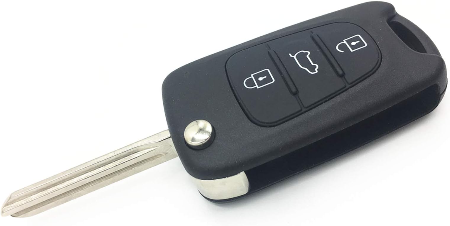 Ezzy Auto 3 Buttons Flip Key Shell Case Fob fit for KIA Sportage Forte Soul Keyless Remote Entry