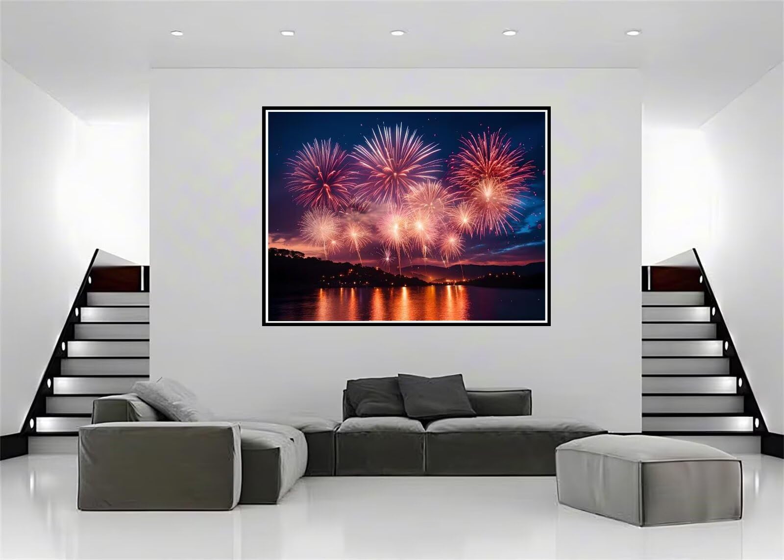 Amazon.co.jp: ダイヤモンドアート 花火風景 ダイヤモンドアート
