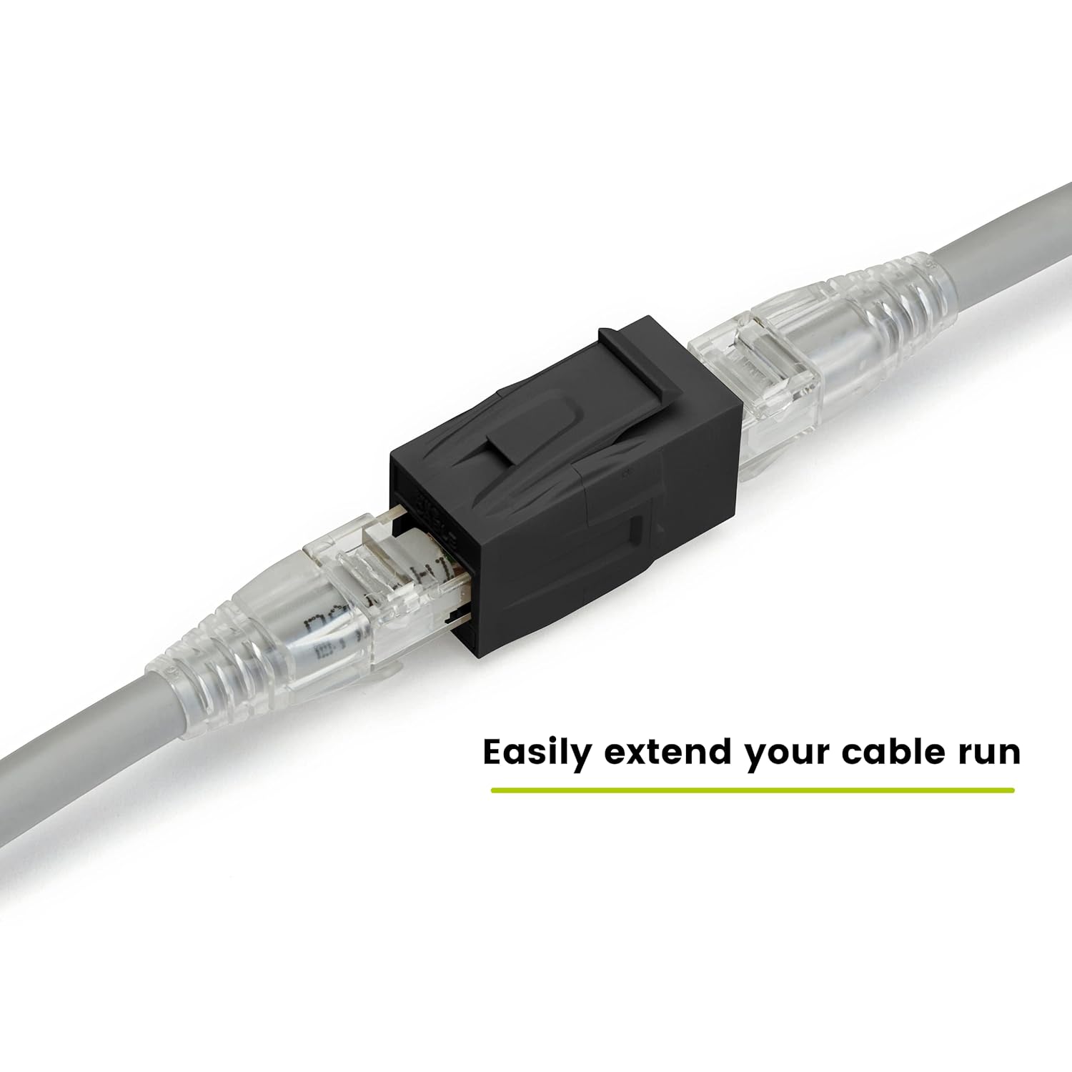 trueCABLE Cat6A Keystone Jack Coupler, Unshielded (UTP), PoE++ (4PPoE), UL Listed, ETL Verified, ANSI/TIA 568-2.D Cat 6A Performance Compliant, Female to Female RJ45 Couplers, Black, 6 Pack