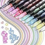 Outline Shimmer Markers, Christmas Stocking Stuffers for Tween Teen Girls Gifts Trendy Stuff, 12 Glitter Metallic Gel Pens Coloring, Arts Crafts Supplies Kits for Kids Boys Ages 4, 6, 8, 10, 12