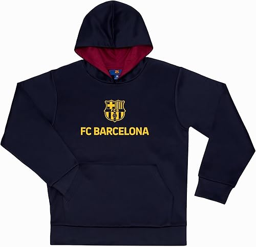 Icon Sports Sudadera con capucha para niños jóvenes con licencia oficial del FC Barcelona